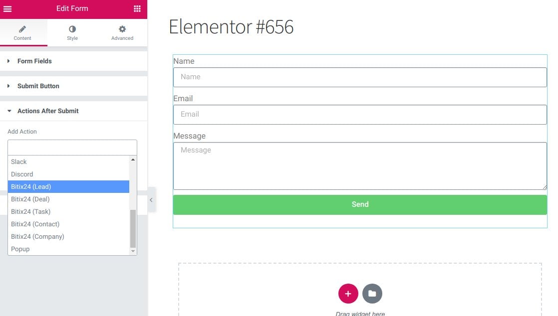 Elementor Pro Form Widget - Bitrix24 CRM - Интеграция - Плагины для ...